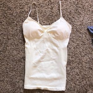 Bebe cream tank/undershirt with built in bra
